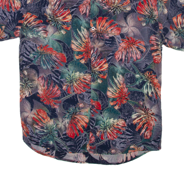 Slim Fit Mens Hawaiian Shirt Blue Floral S For Cheap