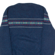 TOMMY HILFIGER Mens Patterned Jumper Blue Fair Isle Crew Neck Tight Knit Wool XL Hot on Sale