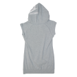 NIKE Hooded Womens Jumper Dress Grey Short Sleeve Knee Length M Online Hot Sale