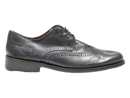 ROYAL CLASS Brogue Shoes Black Leather Mens UK 9.5 For Cheap