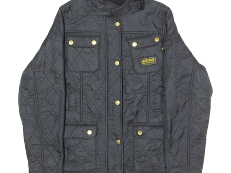 BARBOUR International Girls Quilted Jacket Black Diamond 2XL For Sale