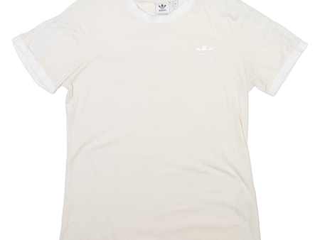 ADIDAS Womens T-Shirt Cream UK 12 Discount