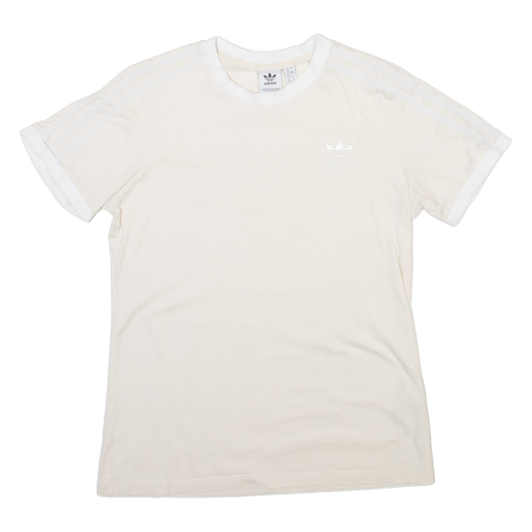 ADIDAS Womens T-Shirt Cream UK 12 Discount