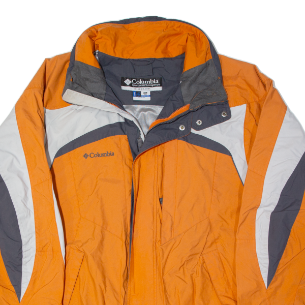 COLUMBIA Mens Rain Jacket Orange Nylon 90s USA XL Sale