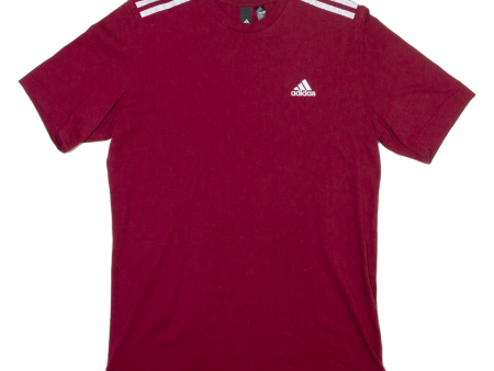 ADIDAS Mens T-Shirt Maroon S Sale