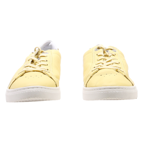 TOMMY HILFIGER Low Top Trainers Yellow Leather Womens UK 4 For Discount