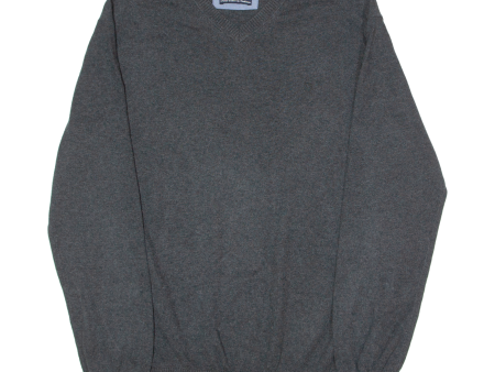 BASEFIELD Mens Jumper Grey V-Neck Tight Knit XL Online