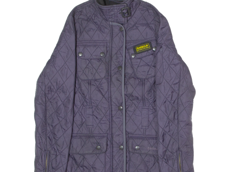 BARBOUR International Womens Quilted Jacket Purple Diamond UK 10 Online