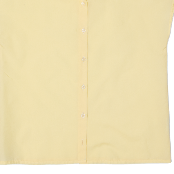 CHANTAL Semi Sheer Womens Blouse Yellow Collared Sleeveless M Hot on Sale