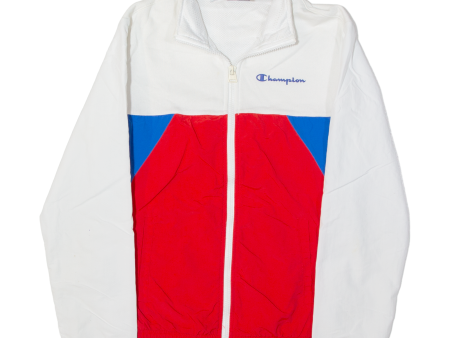 CHAMPION Mesh Lined Boys Track Jacket White Colourblock L Supply