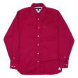 TOMMY HILFIGER Mens Shirt Red Striped Long Sleeve XS on Sale