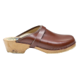 TORPATOFFELN Clog Shoes Brown Leather Womens UK 6 Cheap