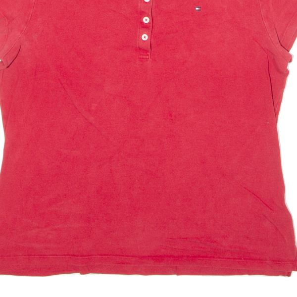 TOMMY HILFIGER Slim Fit Womens Polo Shirt Red 2XL Hot on Sale