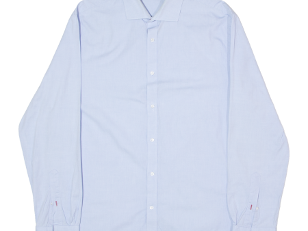 TOMMY HILFIGER Slim Fit Mens Formal Shirt Blue Long Sleeve L Hot on Sale