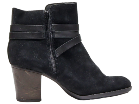 CLARKS Ankle Boots Black Suede Womens UK 6 Discount