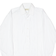 AQUASCUTUM Ruffled Mens Formal Shirt White Long Sleeve L Supply