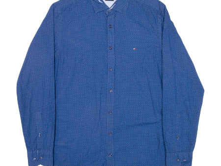 TOMMY HILFIGER New York Fit Mens Shirt Blue Long Sleeve M For Sale