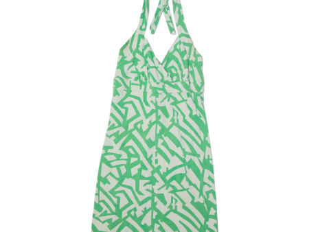 DIANE VON FURSTENBERG Womens A-Line Dress Green Silk Crazy Pattern XS For Sale