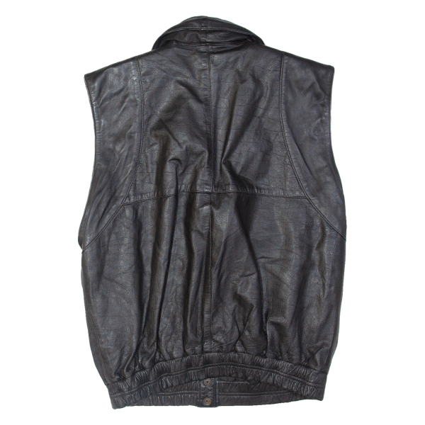 Womens Biker Gilet Black Leather M Online now