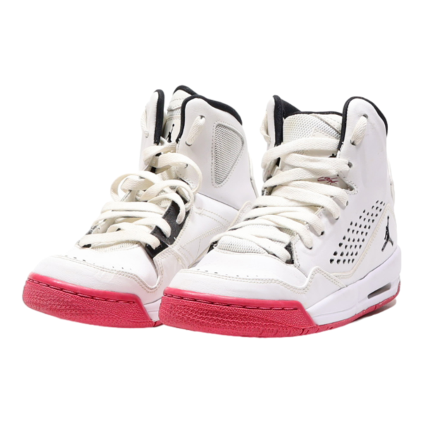 AIR JORDAN High Top Trainers White Leather Girls UK 4 Sale