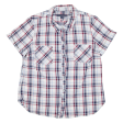 TOMMY HILFIGER Womens Shirt Blue Check L on Sale