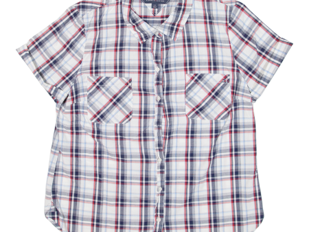 TOMMY HILFIGER Womens Shirt Blue Check L on Sale