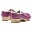 Clog Shoes Purple Leather Womens UK 4 Fashion