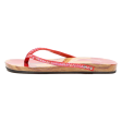 BUFFALO Flip Flop Sandals Red Leather Womens UK 8.5 Cheap