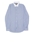 TOMMY HILFIGER Tailored Slim Fit Mens Formal Shirt Blue Pinstripe Long Sleeve M Online