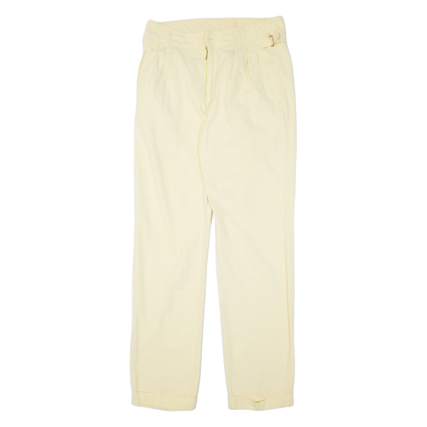 CLAY FERRY Pleated Womens Trousers Yellow Regular Straight W32 L34 Supply