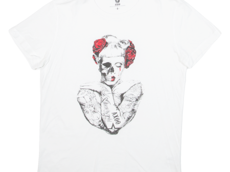 AXOO Skellington Woman Mens T-Shirt White S For Cheap