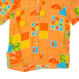 Womens Printed Shirt Orange Collared Viscose Geometric L Sale