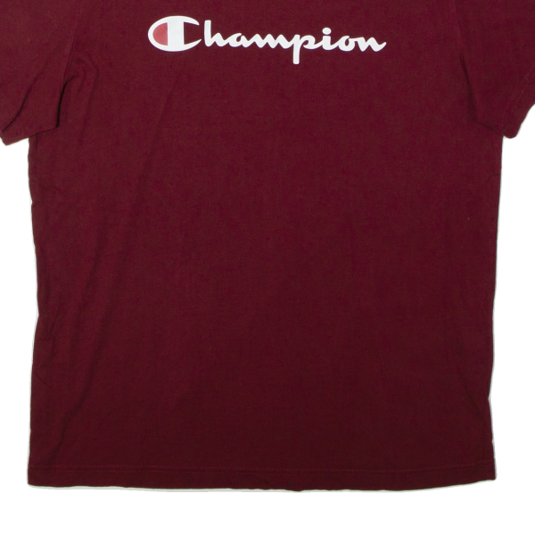 CHAMPION Mens T-Shirt Maroon L Online