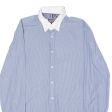 TOMMY HILFIGER Tailored Slim Fit Mens Formal Shirt Blue Pinstripe Long Sleeve M Online