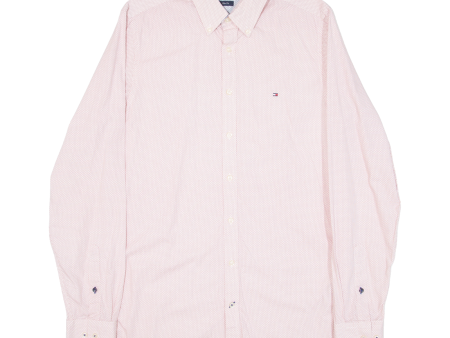 TOMMY HILFIGER Slim Fit Mens Shirt Pink Long Sleeve L For Cheap