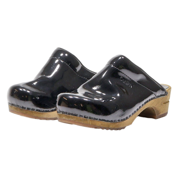 SANITA Clog Shoes Black Leather Womens UK 3 Online