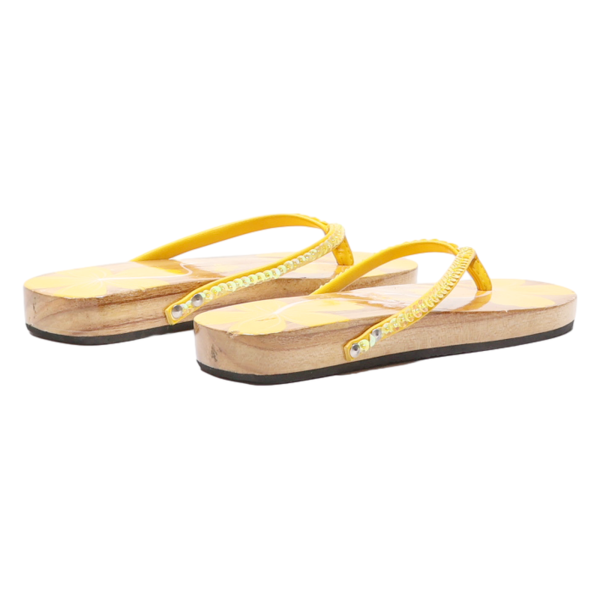 BUFFALO Flip Flop Sandals Yellow Leather Womens UK 4.5 For Discount