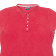 TOMMY HILFIGER Slim Fit Womens Polo Shirt Red 2XL Hot on Sale