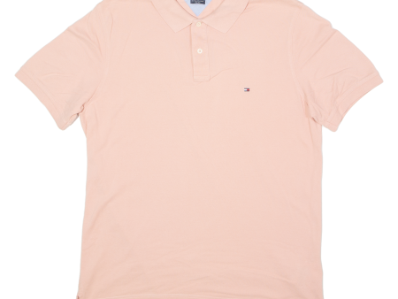 TOMMY HILFIGER Slim Fit Mens Polo Shirt Pink 2XL Supply