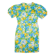 Womens Day Dress Blue Floral Short Sleeve Midi L For Discount