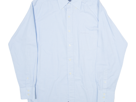 BEN SHERMAN Oxford Mens Plain Shirt Blue Long Sleeve M Supply