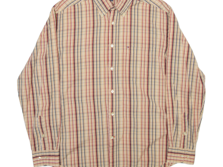 TOMMY HILFIGER Mens Shirt Beige Check Long Sleeve M For Sale