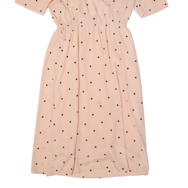 ROPE BERTIK Womens Day Dress Pink Polka Dot Short Sleeve Long M on Sale