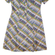 TRU Womens A-Line Dress Blue 90s Plaid Short Sleeve Midi M Fashion