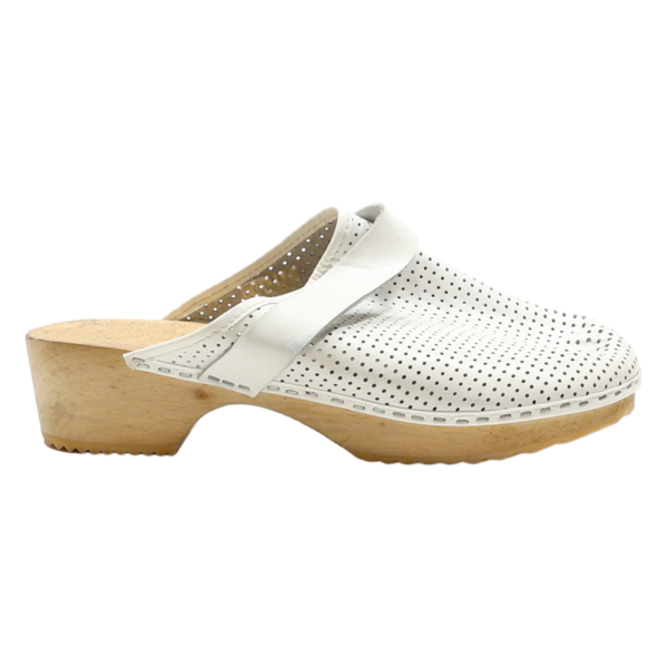 Clog Shoes White Leather Womens UK 8 For Sale