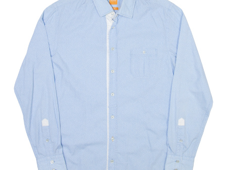 BOSS Mens Shirt Blue Spotted Long Sleeve M For Sale