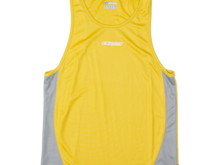 REEBOK Mens Vest Yellow Sleeveless S Discount