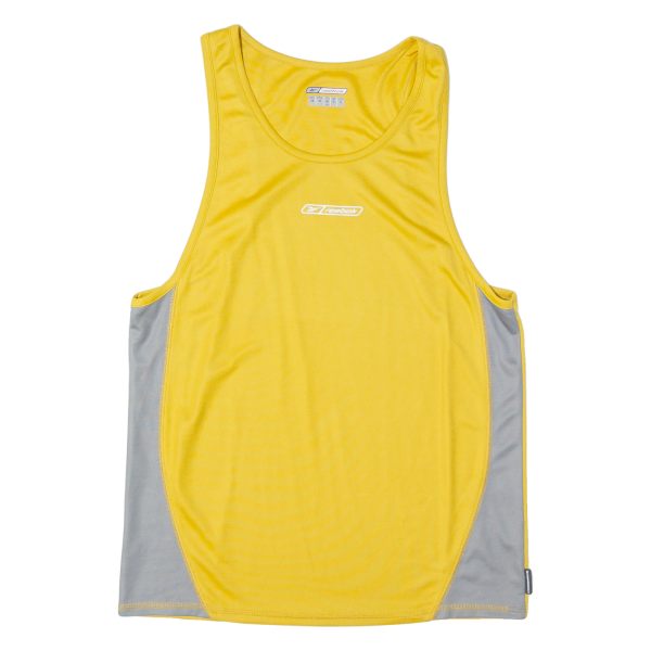 REEBOK Mens Vest Yellow Sleeveless S Discount