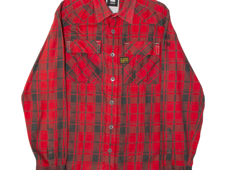 G-STAR RAW Mens Shirt Red 90s Plaid Long Sleeve L Online Sale