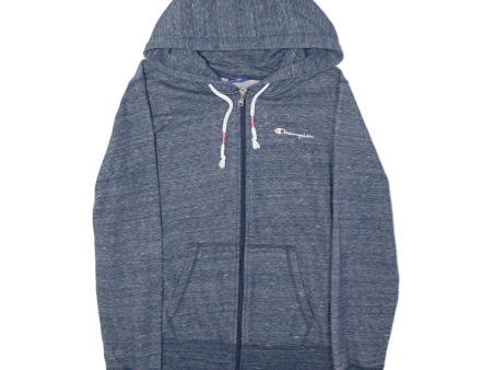 CHAMPION Womens Blue Hoodie Full Zip L Sale